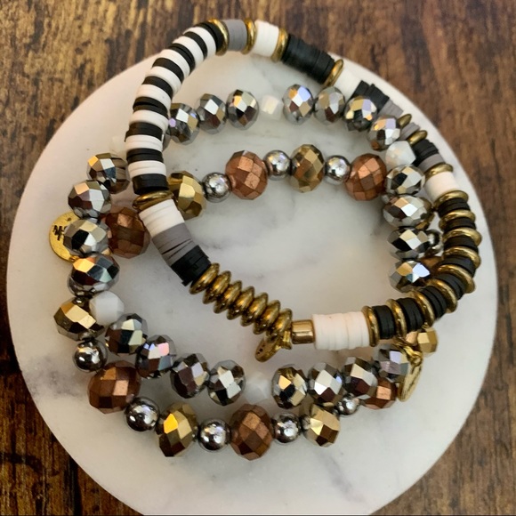 Erimish set of three new bracelets black and gold - Picture 4 of 8